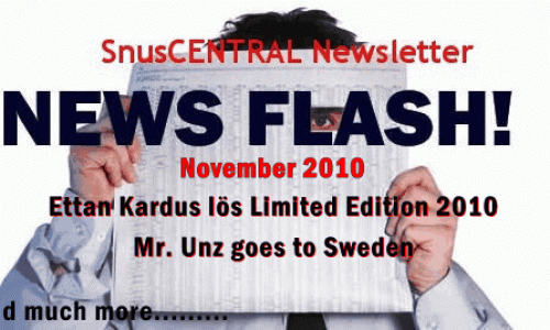 SnusCENTRAL Newsletter for November 2010